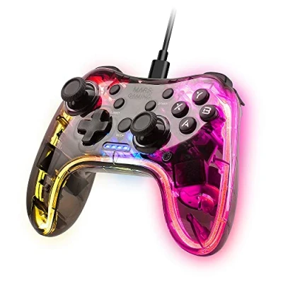 Bild av MarsGaming MGP C, professionell Neon RGB spelplatta, dubbla haptiska vibrationer, analoga joysticks, styrenhet för PC, SWITCH, PS3, Raspberry Pi, Mac, Android