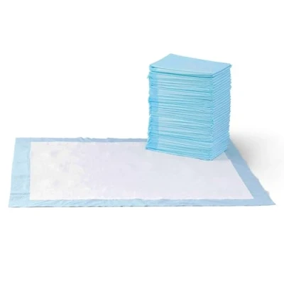 Bild av Amazon basics träningskuddar för hundar och valpar, läckagesäker 5 lagers design med snabbtorkande yta, XL (60 stycken), blå