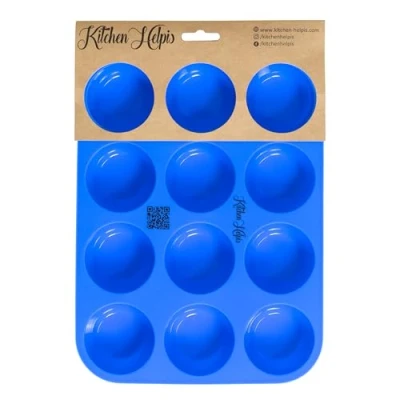 Bild av Kitchen Helpis 2er Set Smarte Muffinform BPA frei und antihaftbeschichtet incl. Rezepte E Book, Silikon Muffinform, 12er Muffinblech Silikon, (2)