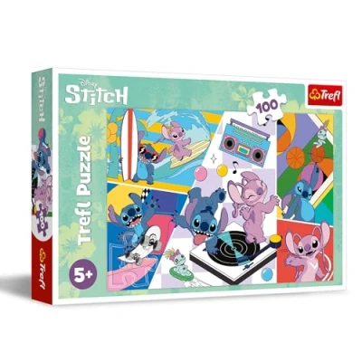 Bild av Trefl Lilo &amp; Stitch, Minnen från Stitch pussel 100 bitar Färgglatt med sagans karaktärer, Kreativ underhållning, Lek för barn 5 år