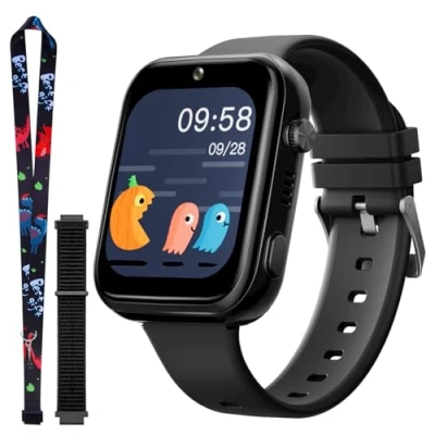 Bild av OKYUK T45 Smartwatch för barn, 4G smartklocka GPS spårare, titta på pojke, barnklocka med videotelefonsamtal, meddelanden, skolläge, SOS funktion, kamera och stegräknare