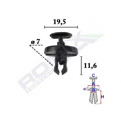 Bild av ROMIX C70623 Rivet à expansion TOYOTA: Verso, Yaris C HR, LEXUS: CT