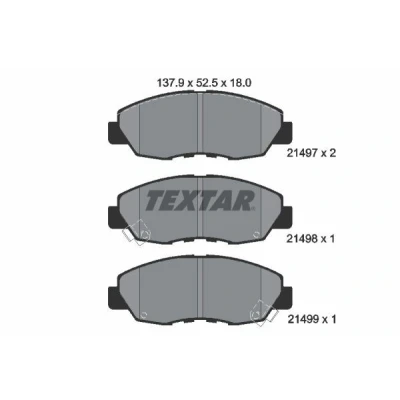 Bild av TEXTAR 2149701 Jeu de plaquettes frein avec indicateur d&#039;usure HONDA: CIVIC 8 Hatchback, Accord 7 Limousine, 6 Limousine