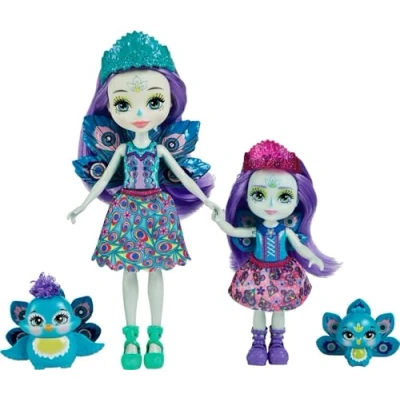 Bild av Enchantimals Patter och Piera Peacock systrar (15,24 10,16 cm) 2 djurfigurer