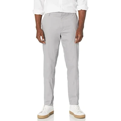 Bild av Amazon Essentials Herr Slim Fit Skrynkelbeständig platt framsida, stretch Chino byxa, grå, 36 B x 31 L