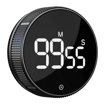 Bild av Blue Snail Kökstimer, produktivitetstimer med LED digital display, smart timer för hem klassrum gym kontor, volym och ljusstyrka justerbar effektivitet (Svart)