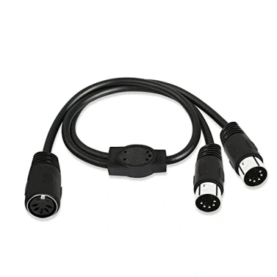 Bild av GINTOOYUN MIDI Splitter Y adapterkabel, 49,6 cm, DIN 5 polig kontakt för mixer, tangentbord, e pianos