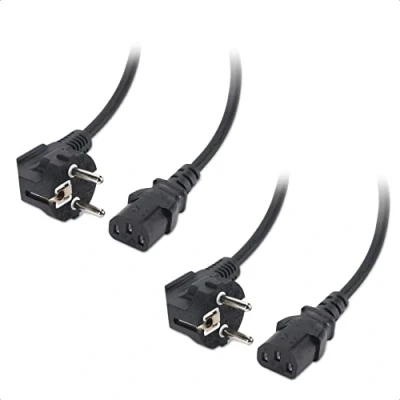 Bild av Cable Matters (2 pack) CEE 7/7 till C13 nätsladd 2 m