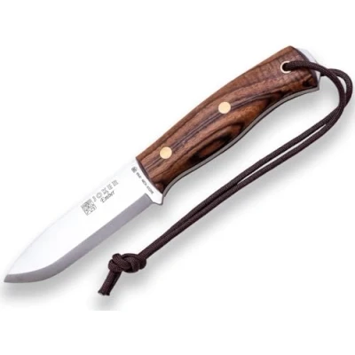 Bild av Joker jaktkniv Ember CN122 P, valnöt trähandtag, blad 10,5 cm av SANDVIK 14C28N stål, läderskägg med eldstål, verktyg för fiske, jakt, camping och vandring