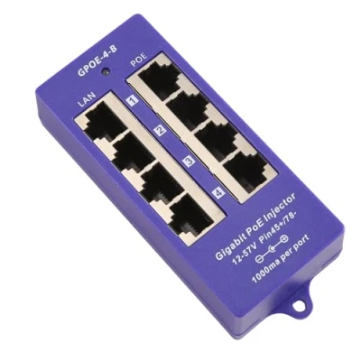 Bild av Kznifmk 48V eller 24V Gigabit Passive PoE Injector 4 Port 1000Mbps för säkerhet IP kamera WiFi åtkomstpunkt, UBNT, lätt att använda,