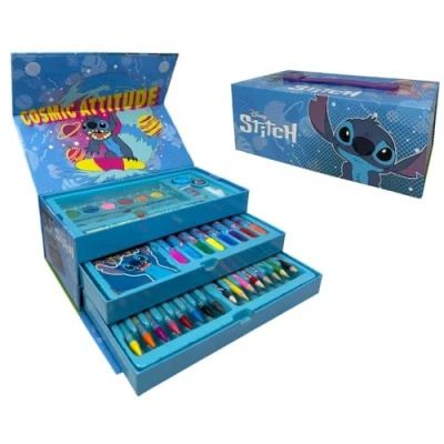 Bild av CARTOON Disneys Stitch Angel Barnfärg Väska Set 52 Stycken Färg &amp; Brevpapper Låda Ritning Och Målning Kit