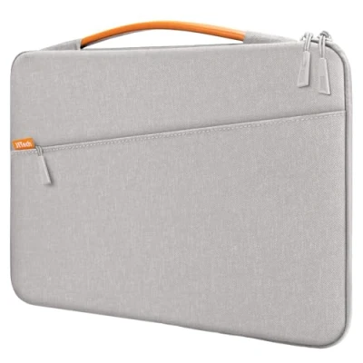 Bild av JETech Laptopfodral för 13,3 Tum MacBook Air/Pro, 14 Pro 2021 M1, 13 13,6 Notebook, Vattentätt Laptopväska Bärbar Datorhylsa med Handtag (Ljusgrå)