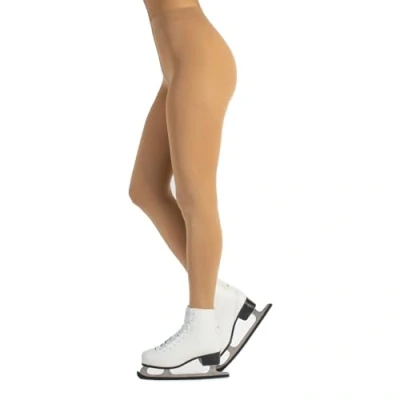 Bild av CALZITALY Skridskoåkning tights, konståkningsstrumpor, dam ogenomskinliga 80 den, rullar, is, tillverkad i Italien, Skinn, L