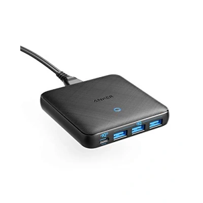 Bild av Anker PowerPort Atom III Slim USB C laddare, 65W 4 Port PIQ 3.0 &amp; GaN Power Supply med 45W ingång, för MacBook, bärbara datorer, iPad Pro, iPhone, Galaxy, Pixel flera.