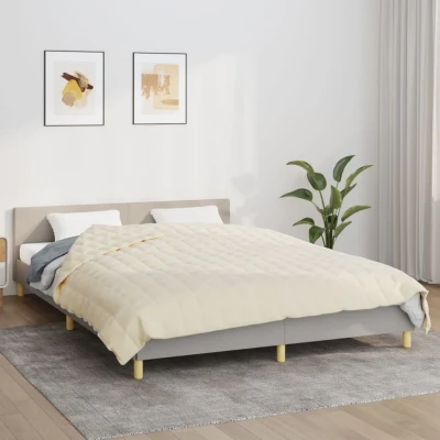 Bild av vidaXL tyngdtäcke gräddvit 200x220 cm 13 kg tyg, filt, sängkläder, för ångest, filtar, täcke lugnande ångestfilt, tung filt