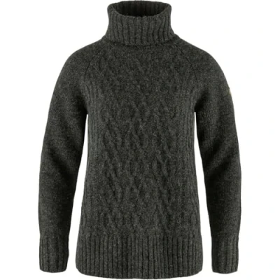 Bild av Fjällräven ÖVIK Cable KNIT Roller NECK W Stickad tröja, Storlek: XL, Dark grey