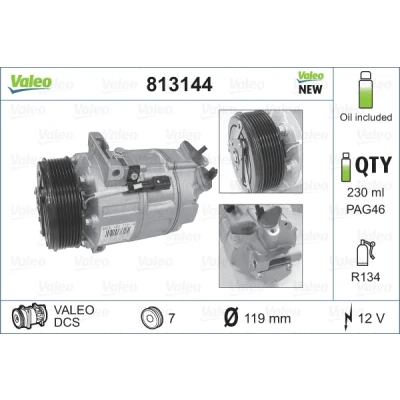 Bild av VALEO 813144 compresseur De Climatisation DCS 12 PAG 46 R 134a avec huile NEW ORIGINAL PART RENAULT: ESPACE 4, TRAFIC 2 Kasten oscaro,