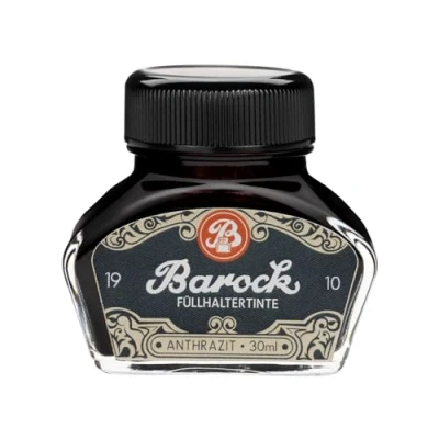 Bild av Barock 1910 antracit, skrivbläck för reservoarpennor, glasfjädrar, bläckpenna, reservoarbläck i bläckhorn, 30 ml, grå