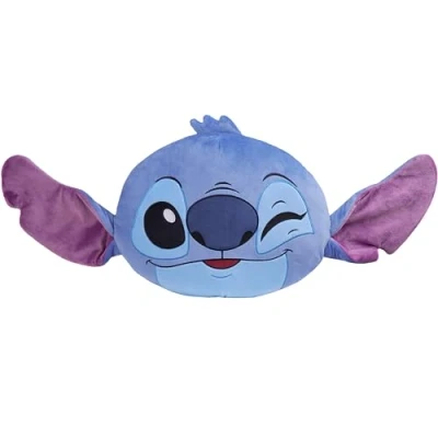 Bild av Disney Stitch Soffkuddar 3D plyschkuddar för din säng eller soffa kvinnor, tonåringar, barn, sovrumstillbehör (blå stygn ansikte)