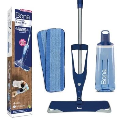 Bild av Bona Premium Spray Mopp för Trägolv, Trä, Golv, Golvmopp Rengöring Inkl. 1x Trägolv 850ML &amp; 2x Mikrofibermoppar