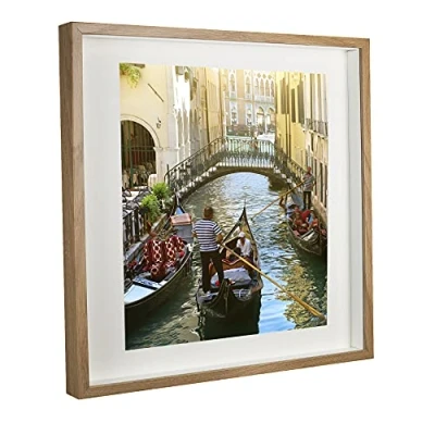 Bild av BD ART 50 x cm stor låda 3D objektram bildram med passepartout 40 cm, ek fyrkant för fyllning, lägre objekt, foto, suvenirs 3 väggmontering