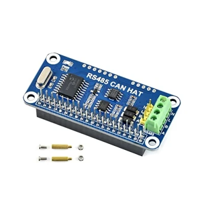 Bild av RS485 CAN HAT för Raspberry Pi Zero W WH/4B/3B+/3B/2B/B+/A+, inbyggd kontroll MCP2515 via SPI gränssnitt, sändtagare SN65HVD230 och SP3485, tillåter stabil långdistanskommunikation