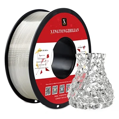 Bild av PETG filament 1,75 mm, 3D skrivar filament, dimensionsnoggrannhet +/ 0,02 utskrift material för skrivare, 1 kg/1 spole transparent
