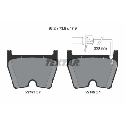 Bild av TEXTAR 2375104 Jeu de plaquettes frein avec contact du palpeur d&#039;usure intégré AUDI: A5 B8 Coupe, A4 Avant, B9 Avant