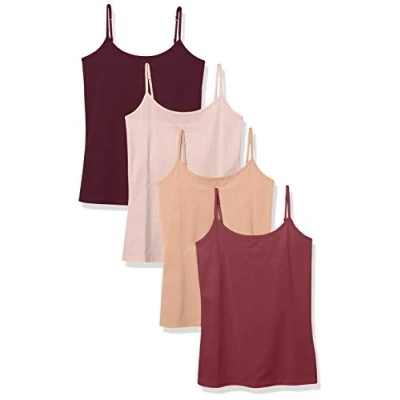 Bild av Amazon Essentials Women&#039;s Kamisol smal passform, Pack of 4, Ljusrosa/Malvafärgad/Vinröd, XL