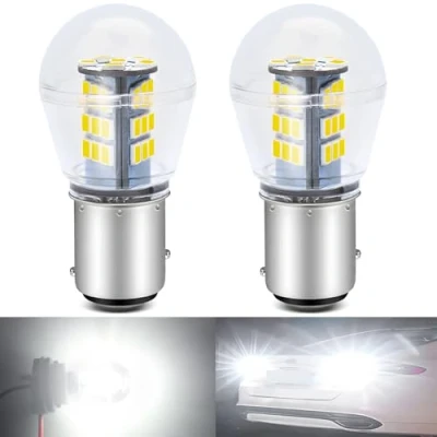 Bild av DEFVNSY Förpackning med 2 1157 BAY15D 2057 2357 7528 extremt ljust vitt LED ljus 2835 33 SMD glödlampor för interiör RV säkerhetskopieringslampor dagsljus 10 30V DC