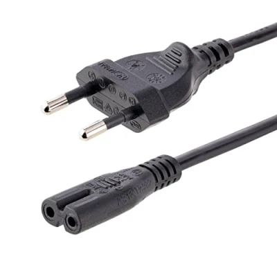 Bild av StarTech.com 2 m bärbar dator strömkabel, eurokontakt till C7 kontakt, 2,5 A 250 V, 18 AWG, notebook/laptop kallenhetskabel, datorladdningskabel/laddkabel (752E 2M POWER LED)