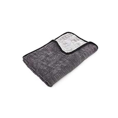 Bild av The Rag Company Gauntlet torkhandduk 70/30 blandning koreansk mikrofiber, designad för att torka fordon snabbare, grundligare och mer försiktigt än andra, 900 gsm, 50 cm x 76 cm, isgrå + grå