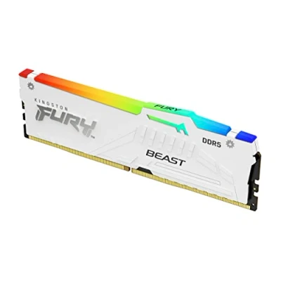 Bild av Kingston FURY Beast Vit RGB XMP 16 GB 5600MT/s DDR5 CL40 DIMM Fast Computer Gaming minne KF556C40BWA