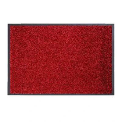 Bild av ASTRA slitstark smutsfångande matta pärla halkfri dörrmatta dörrmattor för inomhusbruk entrémattor mattor (röd, 40 x 60 cm)