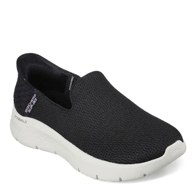 Bild av Skechers Slip Ins Go Walk Flex Relish Sneaker, handsfree instegsskor för damer, svart/vit, 13 Wide