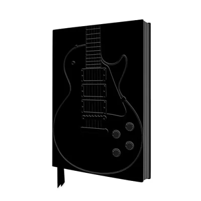 Bild av Black Gibson Guitar Artisan Art Notebook (Flame Tree Journals): Unser hochwertiges, liniertes Blankbook mit Softcovereinband aus Kunstleder ... künstlerisch gestaltetem Buchschnitt