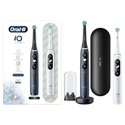 Bild av Oral B iO Series 7 Duo QOG Ora 63040 Eltandborstar, Svart, Vit, 2 stycken