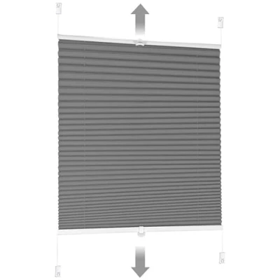 Bild av Sekey Plissee hissgardin utan borrning, mörkläggningsrullgardin, fönster, klämfixering, 50 cm bred, spänd, ogenomskinlig solskydd för fönsterrulle, x 130 cm, grå