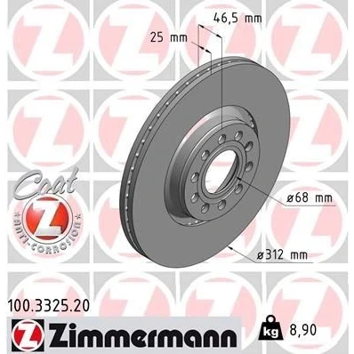 Bild av Bromsskiva, Framaxel, skoda superb i, vw passat b5.5, b5.5 variant, 4B0 615 301 C