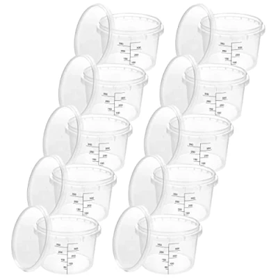 Bild av MiG plastbehållare förvaringslåda med lock för små föremål och kontakt livsmedel kapacitet 500 ml 10 stycken