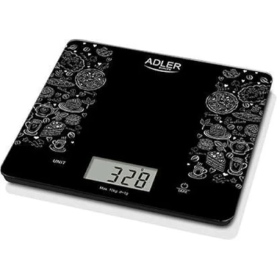 Bild av Adler AD 3171, Elektronisk köksvåg, 10 kg, 1 g, Svart, Glas, Rektangel