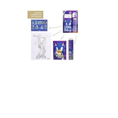 Bild av CERDÁ LIFE&#039;S LITTLE MOMENTS Unisex barn Sonic färgläggning skrivmaterial pack pennfodral, flerfärgad, standard, En storlek