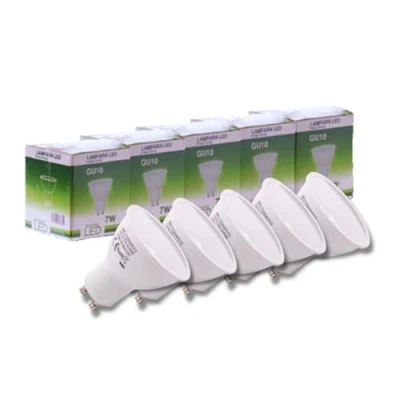 Bild av JANDEI Paket med 5 x 7W GU10 LED lampor (motsvarande 50W), 650 lumen, energibesparande glödlampor, ej dimbara, för hem, kontor, butik (Naturvitt 4200K)