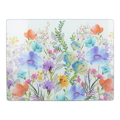 Bild av Kreativa toppar premium glasbänkskiva sparare, kök ytskydd med &quot;äng blommig&quot; design, 40 x 30 cm, flerfärgad