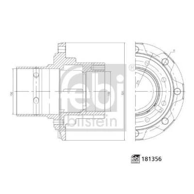 Bild av FEBI BILSTEIN 181356 Hjulnav 275mm utan hjullager Bakaxel