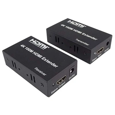 Bild av PremiumCord 4K HDMI förlängare till 100 m via en Cat5e/Cat6 kabel, metallhölje, LED status, kompatibel med Video UHD, Full HD 1080p 60 Hz, HDCP, svart