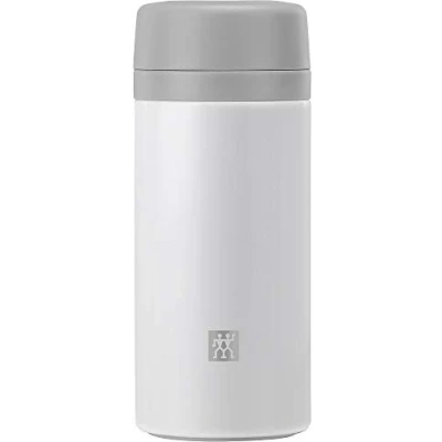 Bild av ZWILLING THERMO Termosflaska, Inbyggd siktinsats, Isoleringsflaska för te och smaksatt vatten, Dubbel väggisolering, 420 ml, höjd: 17,2 cm, Vit