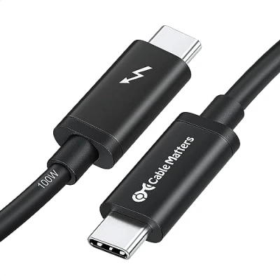 Bild av [Intel certifierad] Cable Matters Thunderbolt 3 kabel (USB C kabel) i svart 2 m som stöder 100 W laddning