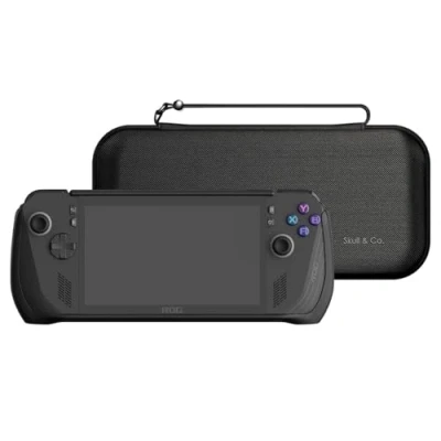 Bild av Skull &amp; Co. GripCase Bundle for ROG Ally X: A Soft Protective Case with Textured Grips Full Protection and Stand, Shock Absorption Non Slip Anti Scratch Cover Design (with Carrying Case) Black