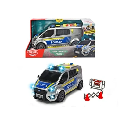 Bild av Dickie 203715013026 SOS radiofordon, Ford Transit polisbil, 28 cm, polskt utförande, från 3 år